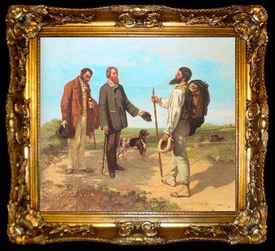 framed  Courbet, Gustave The Meeting (Bonjour, Monsieur Courbet), ta009-2